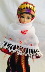 Doll is wearing Palestinian traditional clothes(thobe Al-Anbar ثوب العنبر, Embroidered Dress) - Image 6