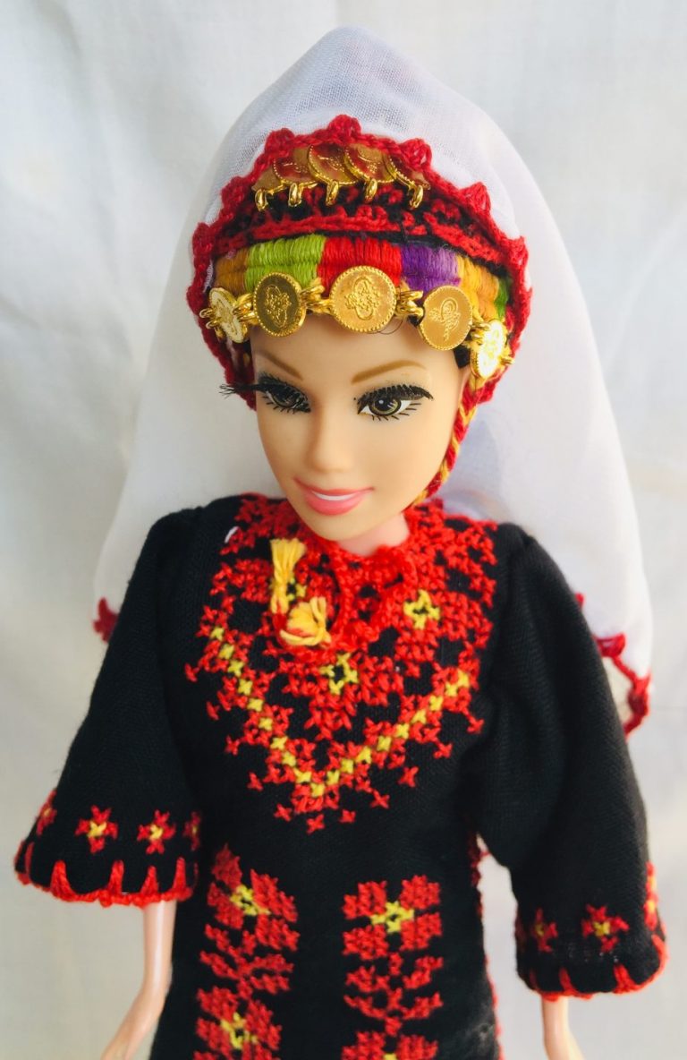 Doll is wearing Palestinian traditional clothes(thobe, Embroidered Dress) - Image 1