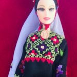 Doll is wearing Palestinian traditional clothes(thobe, Embroidered Dress)