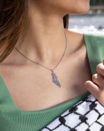 Palestine Calligraphy Map Necklace - Image 3