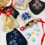 20 Embroidery Gift bags, wedding candy bags mini gift for guests. - Image 9
