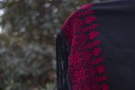 Women Handmade Palestinian Embroidered Shawl, Rectangle Shape, with Red Embroidery - Image 5