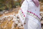 Women Handmade Palestinian Embroidered Shawl, Triangle Shape, with Roses Embroidery - Image 5