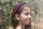 Red Keffiyeh Pattern Embroidered Hairband