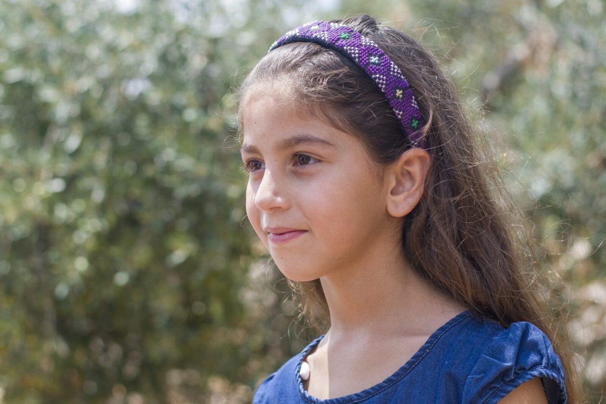 Purple Embroidered HairBand - Image 1