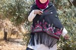 Women Handmade Palestinian Embroidered Shawl, Rectangle Shape, with MultiColor Embroidery - Image 14
