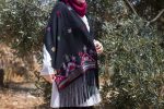 Women Handmade Palestinian Embroidered Shawl, Rectangle Shape, with MultiColor Embroidery - Image 8