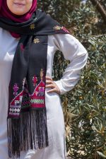 Women Handmade Palestinian Embroidered Shawl, Rectangle Shape, with MultiColor Embroidery - Image 9