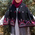 Women Handmade Palestinian Embroidered Shawl, Rectangle Shape, with MultiColor Embroidery