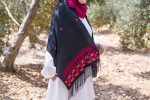 Women Handmade Palestinian Embroidered Shawl, Rectangle Shape, with Red and Green Embroidery - Image 7