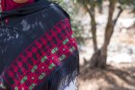 Women Handmade Palestinian Embroidered Shawl, Rectangle Shape, with Red and Green Embroidery - Image 5