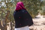 Women Handmade Palestinian Embroidered Shawl, Rectangle Shape, with Red and Green Embroidery - Image 4