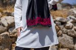 Women Handmade Palestinian Embroidered Shawl, Rectangle Shape, with Red Embroidery on Velvet fabric - Image 6