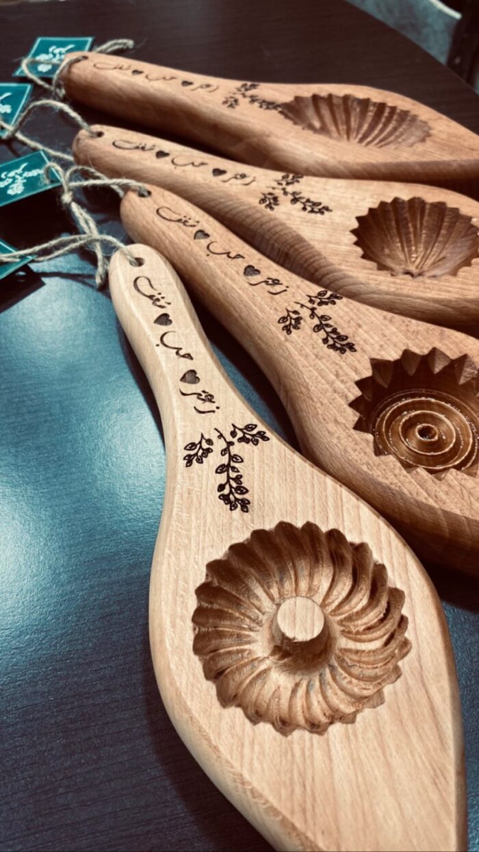 Handcrafted Maamoul Wooden Mold Set – Beech Wood (4 Pieces) - Image 2
