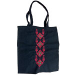 Hand-Embroidered Tote Bag – Traditional Geometric Central Pattern - Image 2