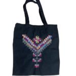 Palestinian Embroidered Tote Bag – Colorful V Pattern