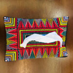 Handmade Embroidered Tissue Holder – Colorful Star Pattern