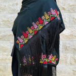 Handmade Embroidered Shawl – Palestinian Spring Pattern - Image 2