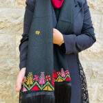 Handmade Embroidered Shawl – Palestinian Spring Pattern - Image 4