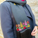 Handmade Embroidered Shawl – Palestinian Spring Pattern - Image 6