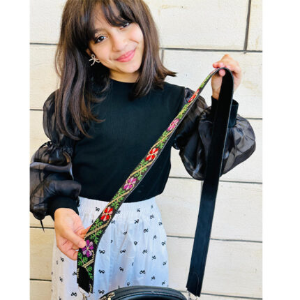 Handmade Palestinian Embroidered Bag Strap – Vine Flowers Pattern