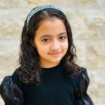 Palestinian Tatreez Embroidered Headband – Black with Mint Border (Multicolor)