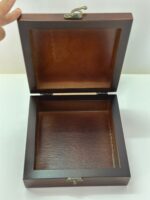 Wooden Box with  Royal handmade  Tatreez (Red & Multi-Color) - Size 23x23x6 cm - Image 7