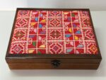 Premium Handmade Palestinian Embroidery Wooden Box - Size 29x23x6 cm