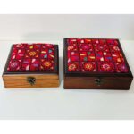 "Canaan Splendor" Royal Set - Two Hand-Embroidered Palestinian Wooden Boxes