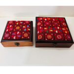 "Canaan Splendor" Royal Set - Two Hand-Embroidered Palestinian Wooden Boxes - Image 2