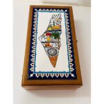"Bayader Light" Wooden Box with Hebron Ceramic Tile - Size 33.5x18x8 cm - Image 2