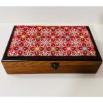"Heritage of Ancestors" Hand-Embroidered Palestinian Wooden Box - Size 18x31x7 cm - Image 6