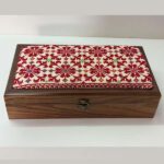 "Vein of Roses" Wooden Box - Hand-Embroidered (33.5x18x8 cm)