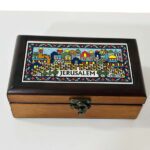 "Spirit of Jerusalem" Wooden Box with Hebron Ceramic - Size 18x10.5x6 cm - Image 4