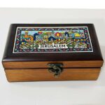"Spirit of Jerusalem" Wooden Box with Hebron Ceramic - Size 18x10.5x6 cm