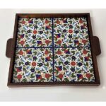 Wooden Tray Set - Royal Floral Pattern (Complete 3-Piece Set) - Image 3