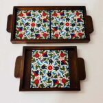 Wooden Tray Set - Royal Floral Pattern (Complete 3-Piece Set) - Image 2