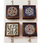 Luxury Favor Box - Wood with Hebron Ceramic (13x13x8 cm)