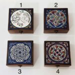 "Thikra" Wooden Keepsake Box - Hand-Painted Hebron Ceramic - Size 17x17x6 cm (Multi-Design)