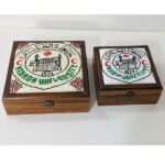 Custom Corporate Logo Wooden Box - 100% Hand-Embroidered (Available in 2 Sizes) - Image 2