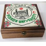 Custom Corporate Logo Wooden Box - 100% Hand-Embroidered (Available in 2 Sizes) - Image 6