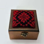 Mini Heritage Wooden Favor Boxes – Machine Embroidered (Size 10x10x6 cm) - Image 4