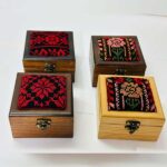 Mini Heritage Wooden Favor Boxes – Machine Embroidered (Size 10x10x6 cm) - Image 6