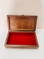 "Vein of Roses" Panoramic Wooden Box – Size 33.5x18x8 cm (Hand-Embroidered on Black Fabric) - Image 5