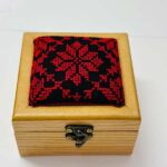 Mini Heritage Wooden Favor Boxes – Machine Embroidered (Size 10x10x6 cm) - Image 3