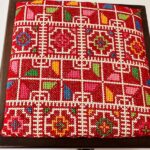 Wooden Box with Royal Handmade Tatreez on Off-White Fabric (Red & Multi-Color) - Size 23x23x8 cm - الصورة 6