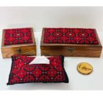 Hand-Embroidered Wooden Home Set – 3 Pieces (Large Box, Small Box & Tissue Box Cover) - Image 2